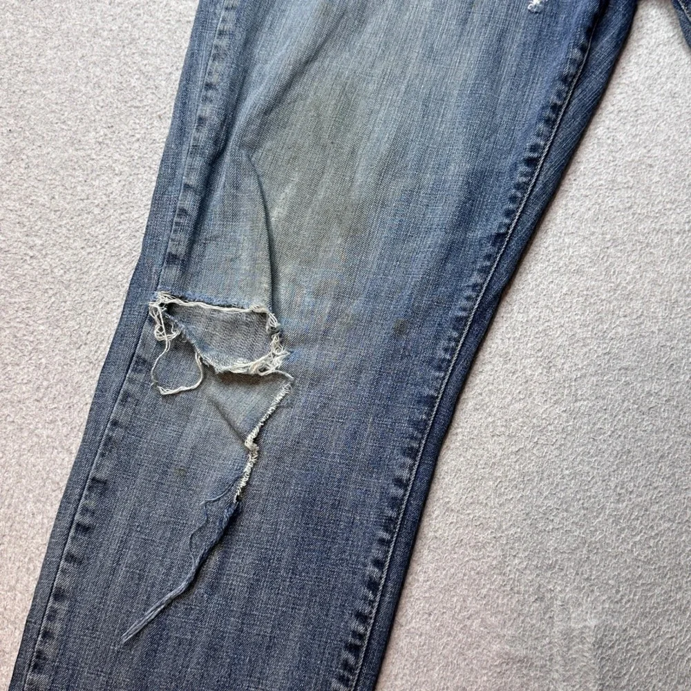 Lucky Brand Jeans Mens 36x32 (36x30)‎ Blue 221 Straight Distressed Denim 7MC1030